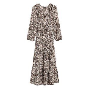 EUC Banana Republic Leopard Tiered Maxi Dress - Small
